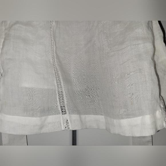 FRAME Lace Puff-Slv Ramie Shirt Dress Anthropologie Shopbop Revolve Saks Sz XS - Picture 15 of 16